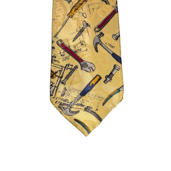 Vintage Home Improvement TV Show Gold Necktie Tooling Around Construction Tie T - Picture 2 of 5